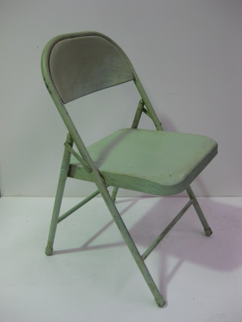 CHAIR, Folding Metal - Pale Green